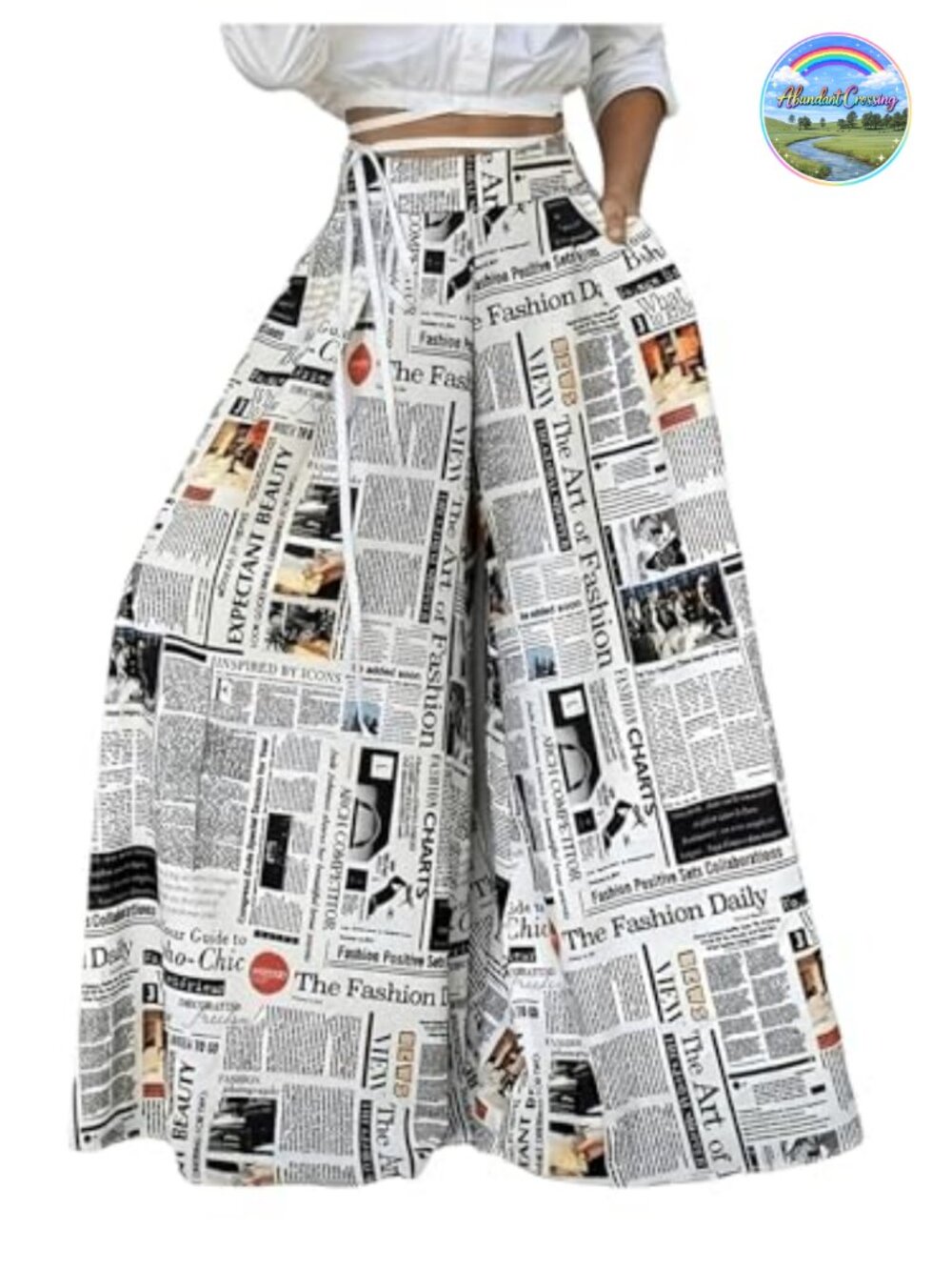 Women's High Waist Wide Leg Paperbag Trousers Flowy Palazzo Pants with Pockets